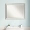Beveled Wood Bathroom Wall Mirror, Brushed Sterling Silver Frame